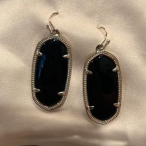 Kendra Scott Elle Gold Drop Earrings in Black Opaque Glass